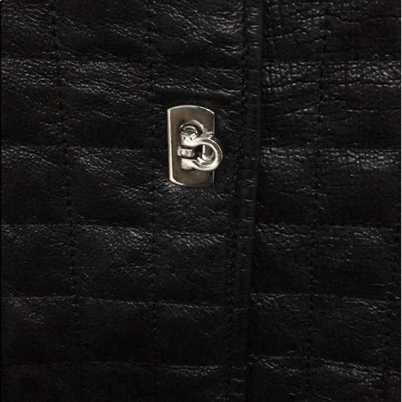 Peter Nygard Quilted Black  Vintage 90s Leather Jacket - Picture 5 of 9